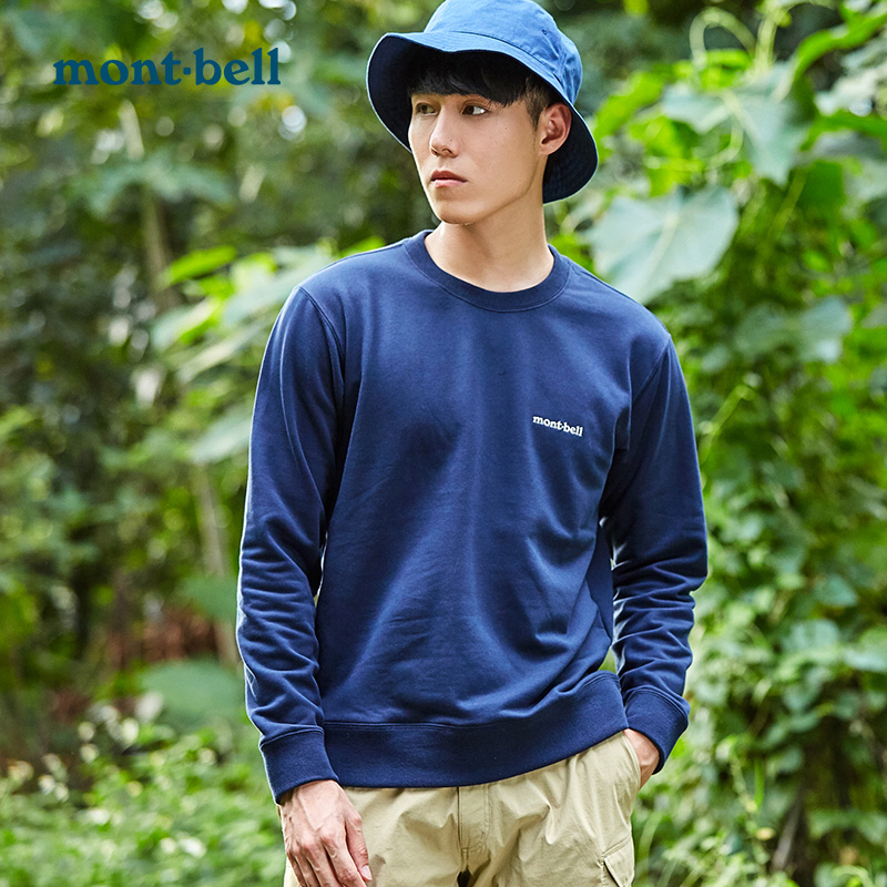 montbell Japan spring autumn season outdoor leisure travel male and female couples Round Collar Cotton Sweater 100 Lap Comfort