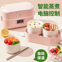 Steamed custard heat preservation hot dishes electric lunch box cooking rice electric cooking pot steamed rice split car ceramic liner self-heating
