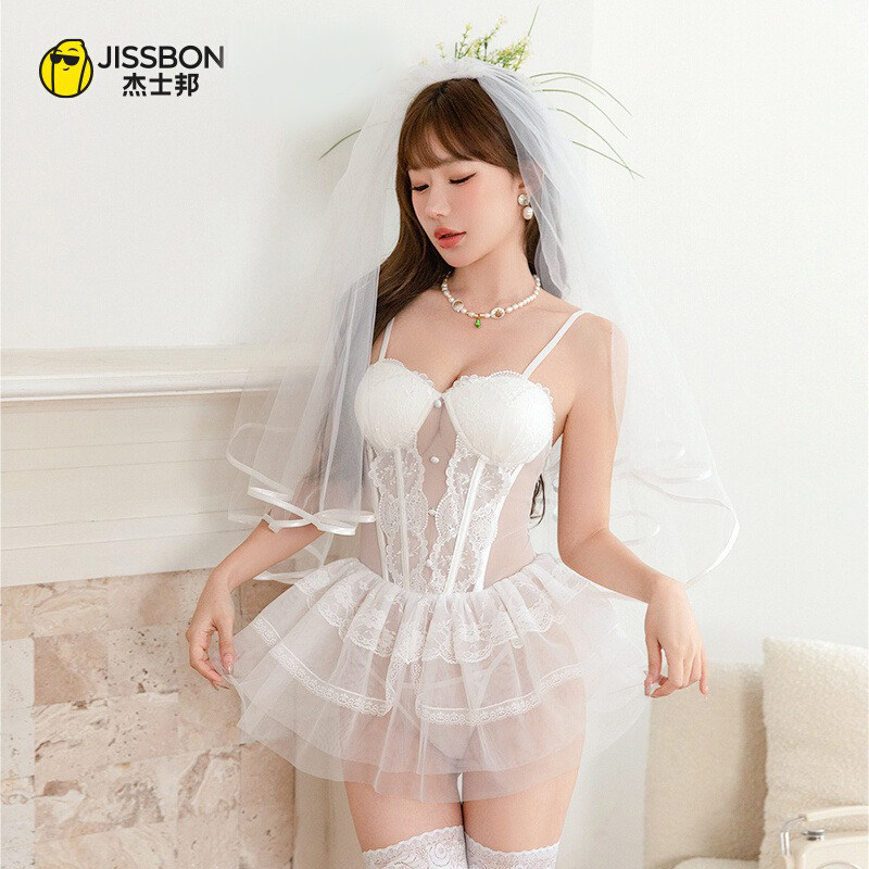 杰士邦婚纱内睡衣新娘约会战袍制服诱惑床上挑逗男人激情性感免脱