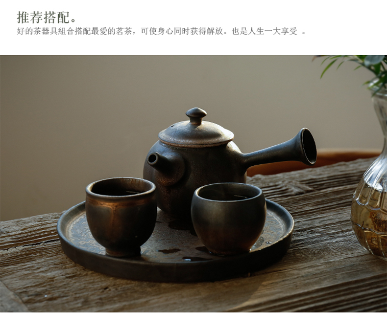 By manual fine gold mud side teapot checking iron glaze ceramic teapot Japanese up kung fu tea tea pot