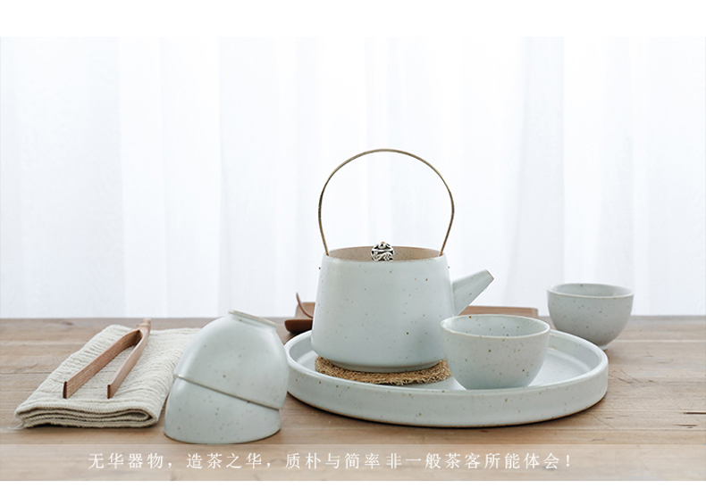 By manual coarse pottery mud Japanese girder pot boiling pot of household contracted kung fu tea set single ceramic teapot tea