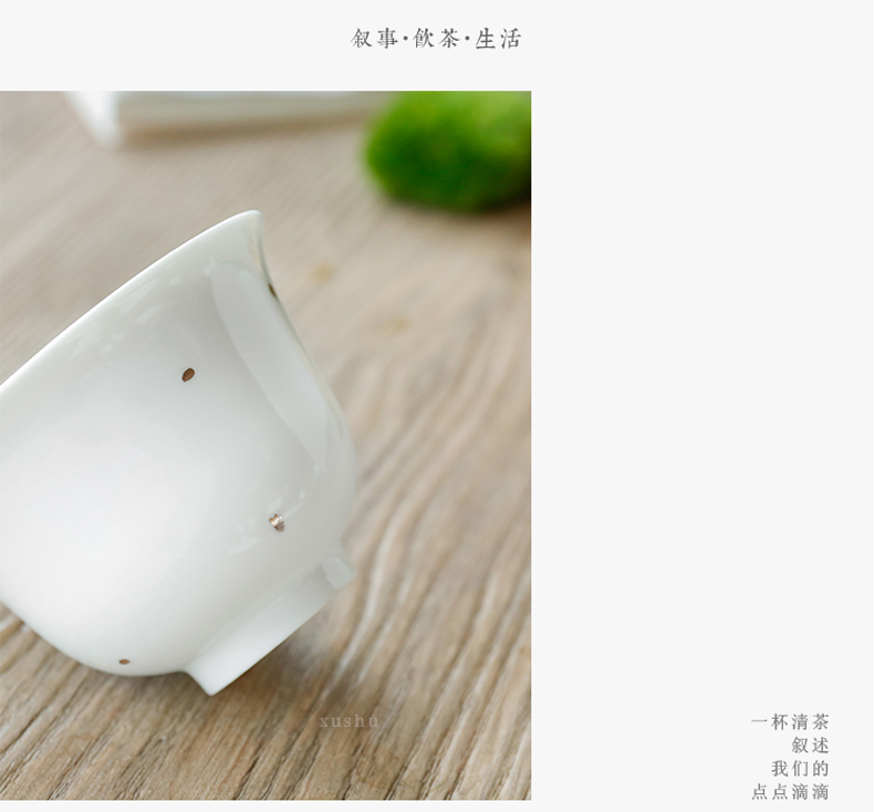 White porcelain tureen jingdezhen manually by mud thin foetus kung fu tea tea bowl of Japanese in sweet White three bowls