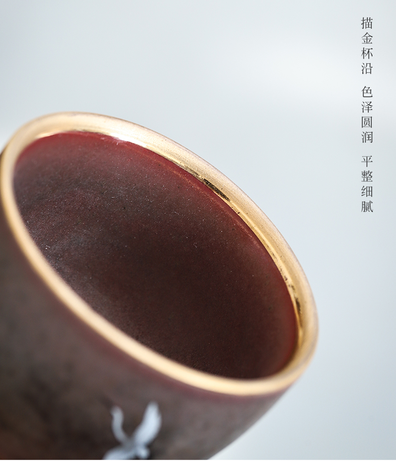 Japanese masters cup hand - drawn by mud up creative copper cups sufficient heat insulation sample tea cup large - sized ceramic tea cup