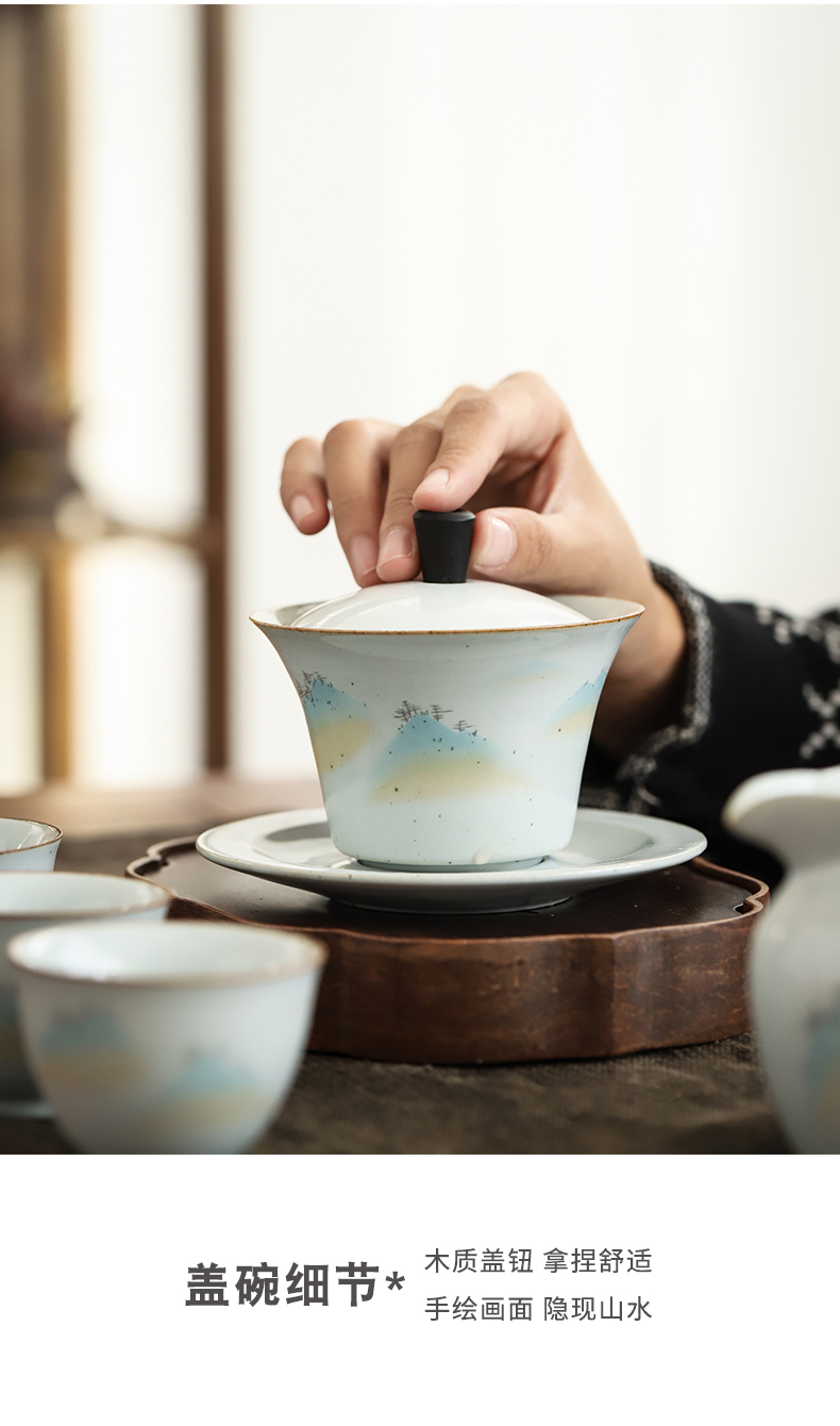 By mud up tureen hand - made ceramic only three bowl of restoring ancient ways household Japanese tea ware ideas prevent iron bowl
