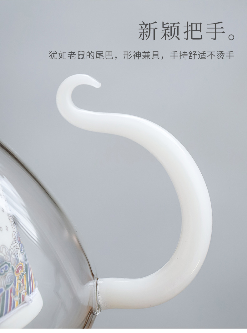 By mud colored enamel glass of black tea tea ware household ceramics filter teapot contracted tea tray cups little suit