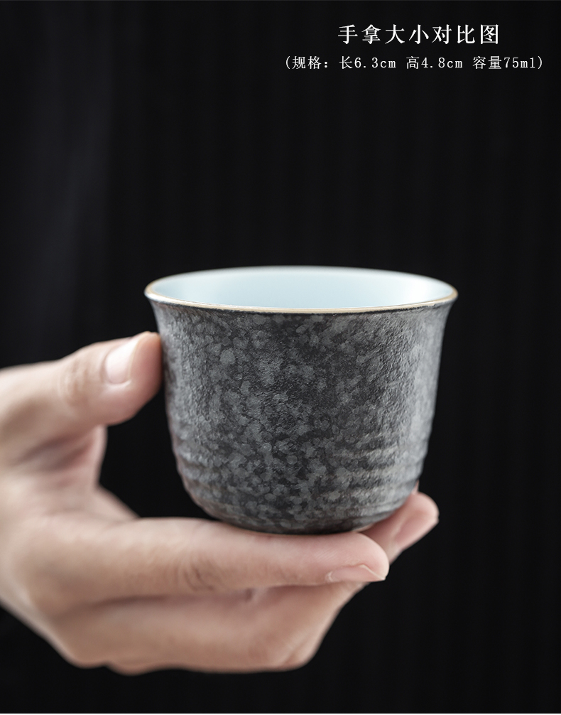 By Japanese ancient ceramic cups mud sample tea cup home creative coarse pottery tea cup kung fu tea cup bowl