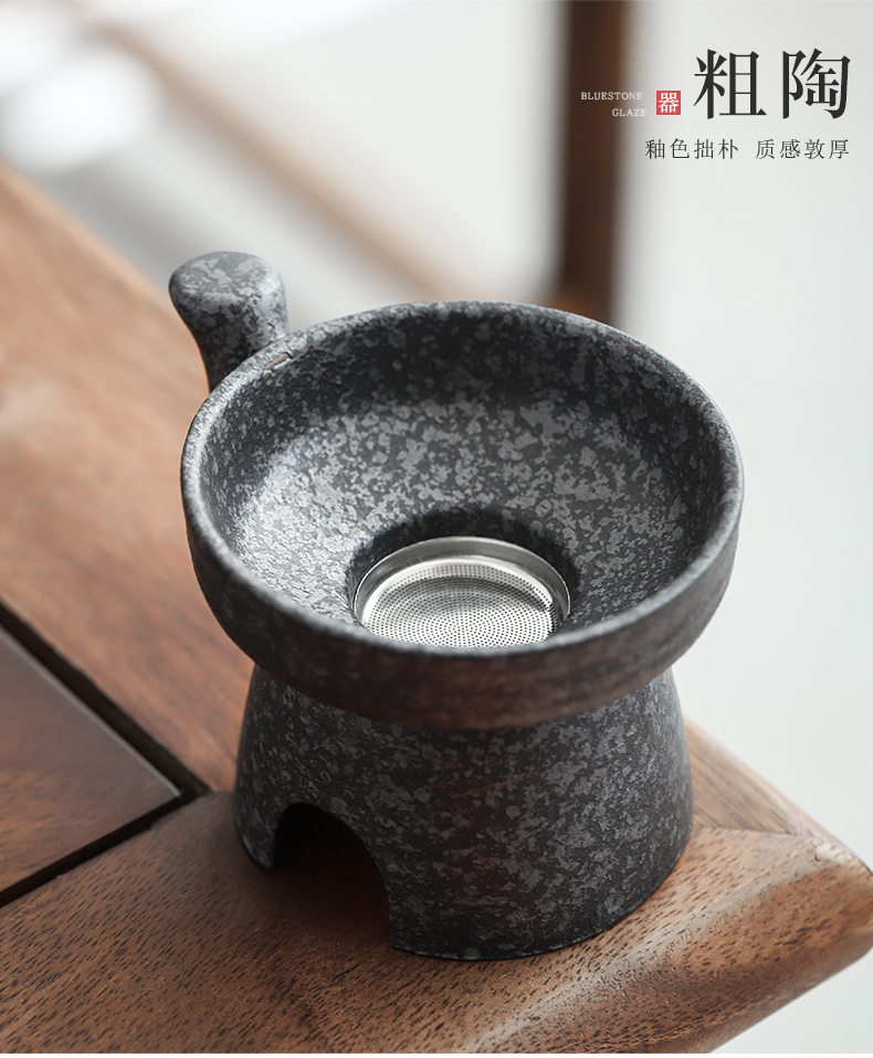 By restoring ancient ways of make tea tea filter household ceramics filter mud bluestone glaze) manual stainless steel tea filters