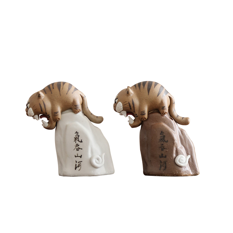 By mud jingdezhen hand - made tea pet coarse pottery was very roars furnishing articles creative ceramic tea set tea table decoration