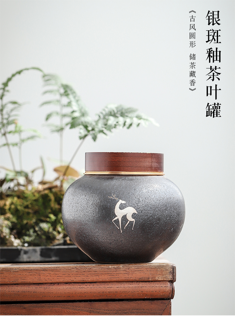 Restoring ancient ways by mud household Japanese tea caddy fixings checking silver spot glaze sealing storage tanks storehouse ceramics moistureproof and tea