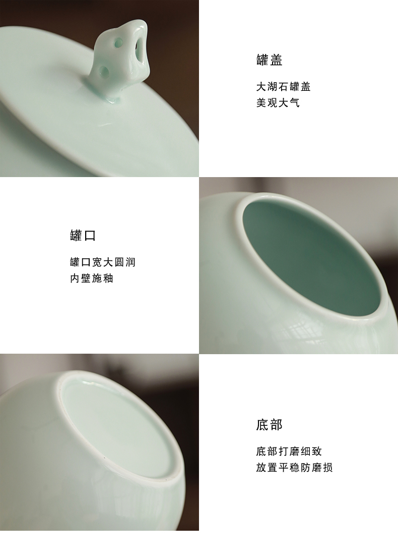 "Jingdezhen ceramic tea pot large mud puer tea moistureproof household porcelain tea storehouse seal pot and tea caddy fixings