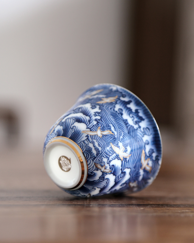 By mud colored enamel cup kung fu tea set single glass ceramic household sample tea cup jingdezhen porcelain cup bowl host