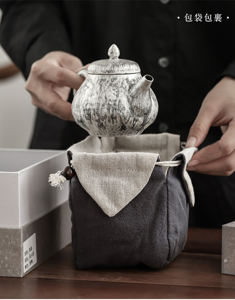 By mud coppering. As silver teapot pure manual brush which Japanese filter tea gifts household ceramics kung fu tea set single pot