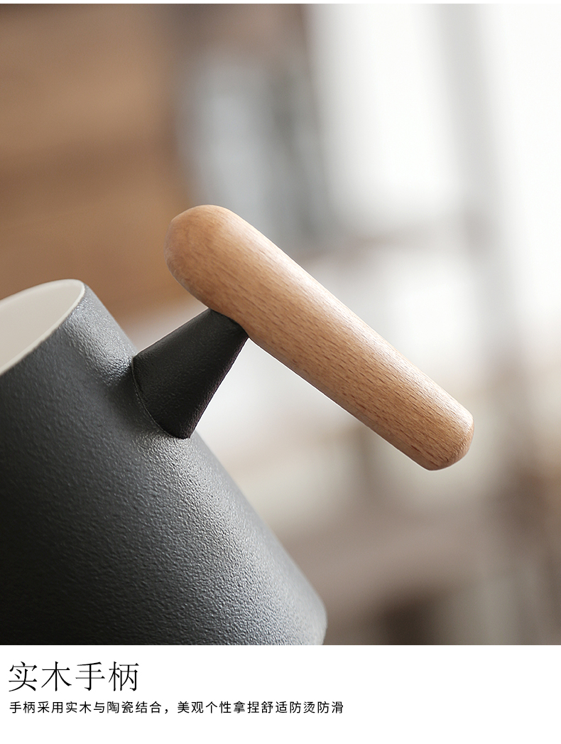 By mud office cup with cover filter mugs ceramic household tea ultimately responds cup with wooden handle, tea caddy fixings customization