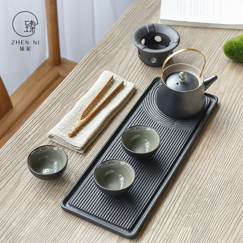 By mud Japanese contracted household kung fu tea set a complete set of ceramic teapot teacup office dry tea set small suit