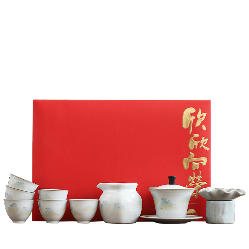 By mud up kung fu tea set Japanese tea tureen restoring ancient ways with a set of household hand - made ceramic cups. ""