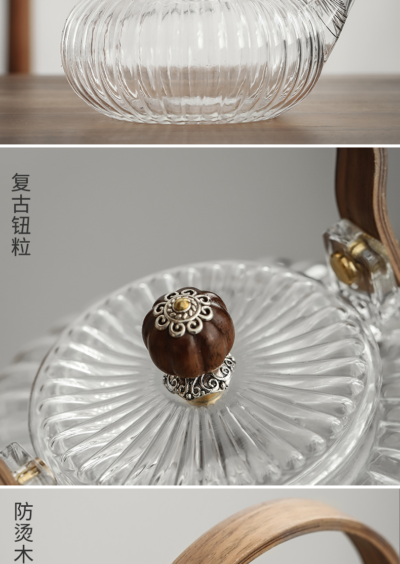 "Kung fu tea set sharply mud stone tea tray was set automatically on hydropower TaoLu boiled tea of household glass kettle