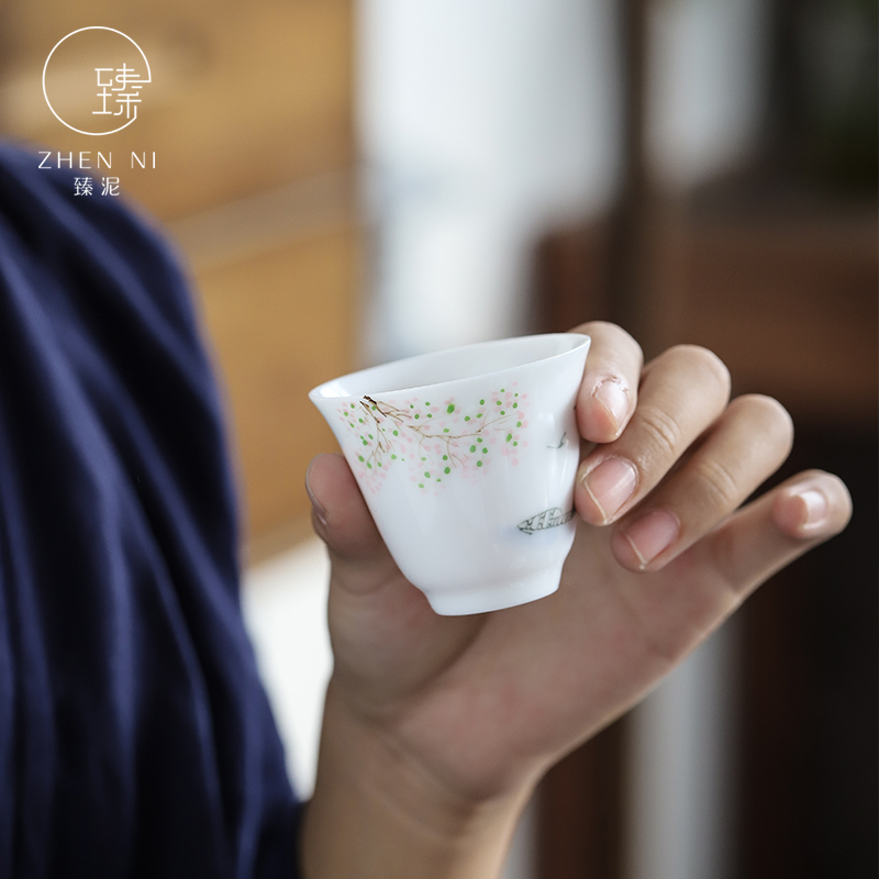 By them pure hand - made teacup jingdezhen thin body manual mud sample tea cup home of kung fu tea cup master CPU