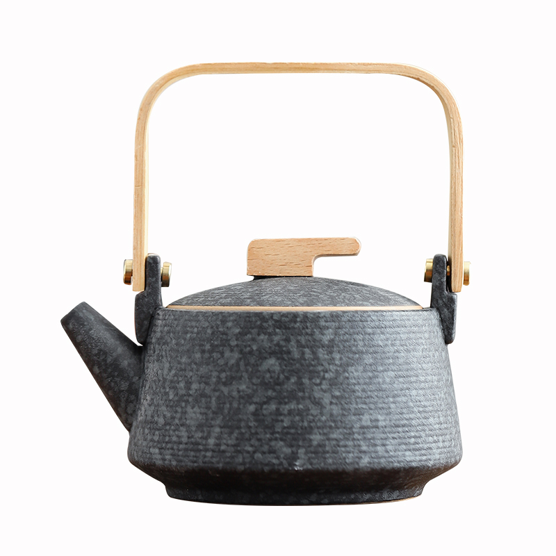 By mud Japanese household ceramics kung fu tea set single girder pot pot of tea, coarse pottery filter large teapot restoring ancient ways