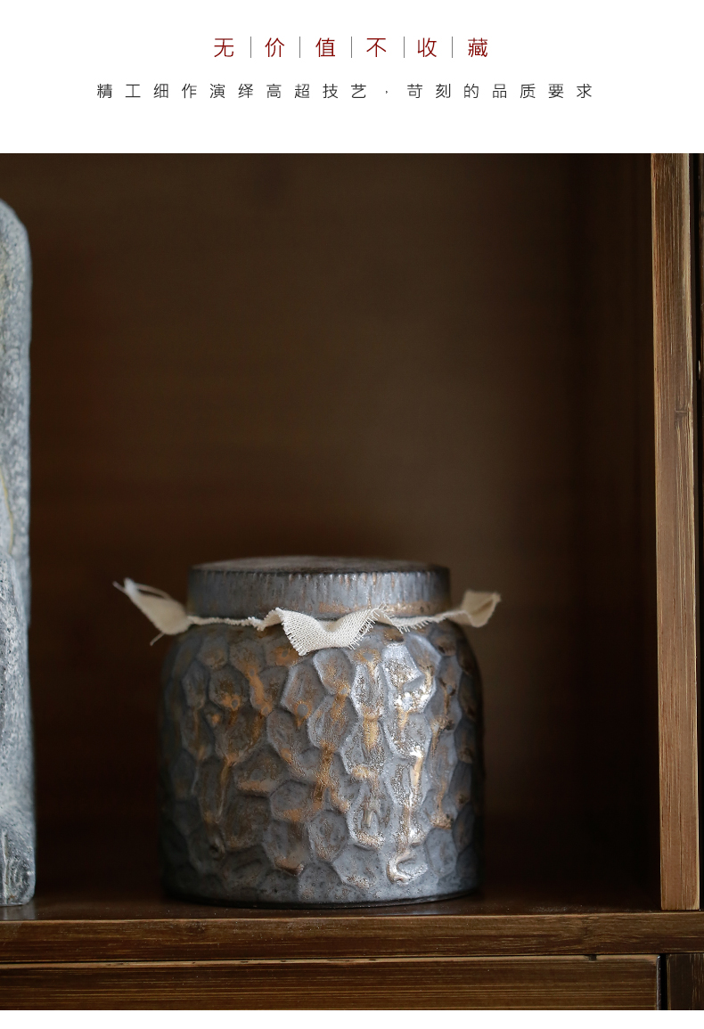 Restoring ancient ways by mud caddy fixings Japanese rust warehouse manual fine gold and tea ware household ceramics glaze tea tea storage tanks