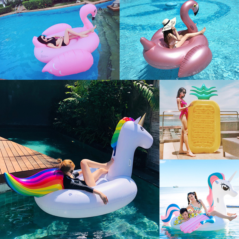 Super firebird swimming circle female net red Unicorn Inflatable water mount Adult adult floating bed floating row pad