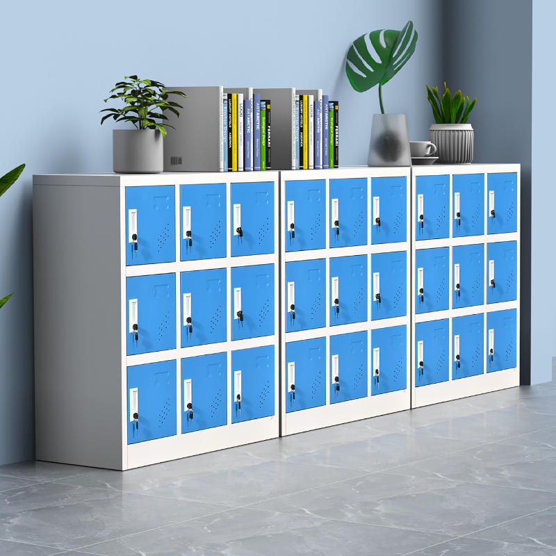 Colour student Bag Locker dormitory Tin Cabinet Staff Accommodating Cabinet Short Cabinet With Lock Class Classroom Steel Deposit Box-Taobao