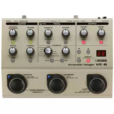 Roland BOSS VE8 VE500 with LOOP guitar playing and singing harmony digital vocal effects
