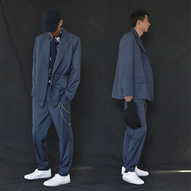 Casual fried street jacket senior sense temperament Lazy suit trend hanging suit mob male yuppie suit harbor style