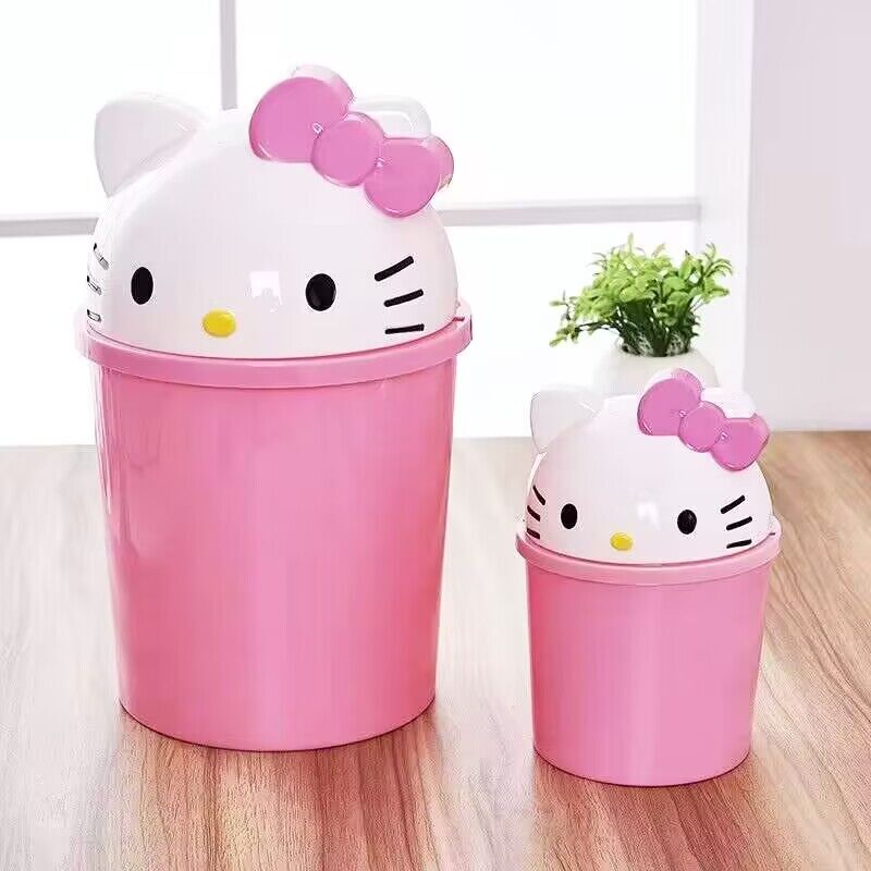  Creative Cute Cat Cartoon Household Trash Can Living Room Bedroom Bathroom Flip-Top Small Mini Desktop Model