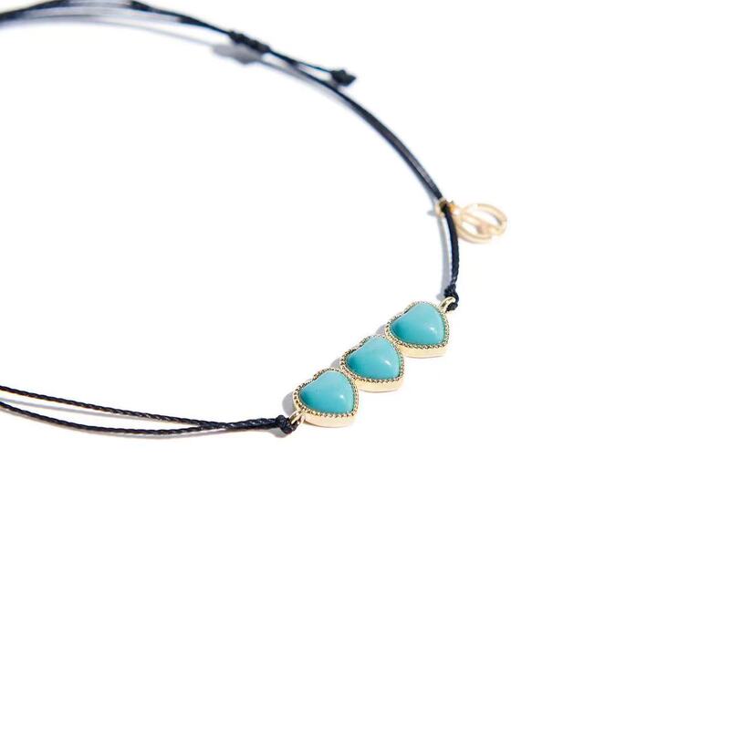Original Packaging G-Dragon Gd Same Style Peach Heart Bracelet Pmo Blue Heart Anti-War Logo Turquoise Couple Bracelet Original Packaging G-Dragon Gd Same Style Peach Heart Bracelet Pmo Blue Heart Anti-War Logo Turquoise Couple Bracelet