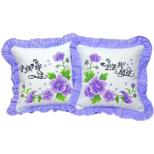 2024 Cartoon Anime Cross Stitch Pillow Новая печать пара двух щенков подушка одиночная гостиная диван