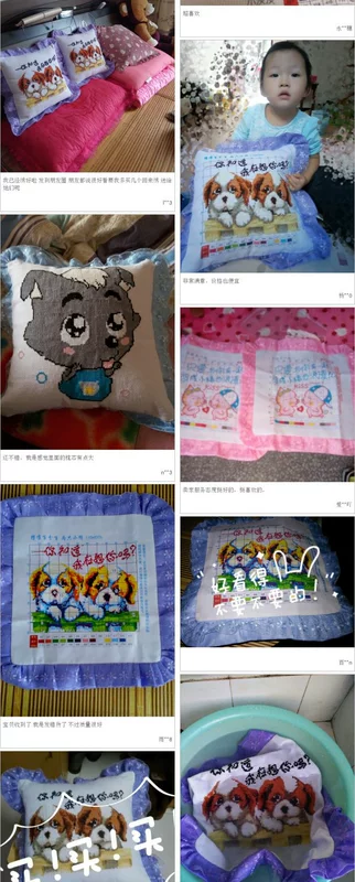 Cross stitch gối in ấn chính xác vài chẵn lẻ mới hai con chó phòng khách vận chuyển đệm cartoon - Trở lại đệm / Bolsters