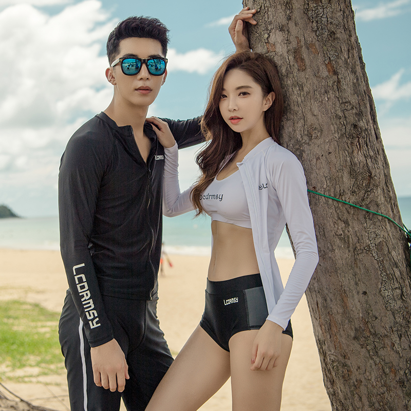 South Korea Diving Suit Woman Sunscreen Fast Dry Swimsuit Lovers Surf Suit Snorkeling Men Two-style Laconic Jellyfish