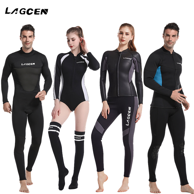 Diving suit female 2 5MM thick warm men's split sunscreen cold-proof waterproof female swimsuit winter snorkeling surfing suit