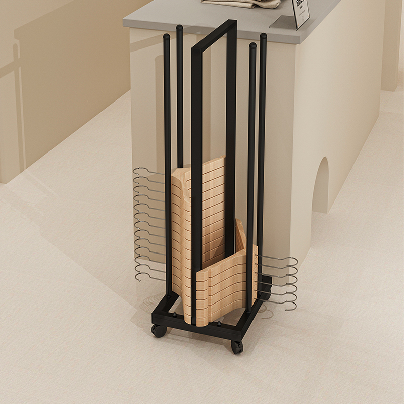 Clothing Store Hanger Storage Cart, Clothing Rack Storage Solution, Black Hanger and Garment Rack Trolley for Women's Clothing Stores Clothing Store Hanger Storage Cart, Clothing Rack Storage Solution, Black Hanger and Garment Rack Trolley for Women's Clothing Stores