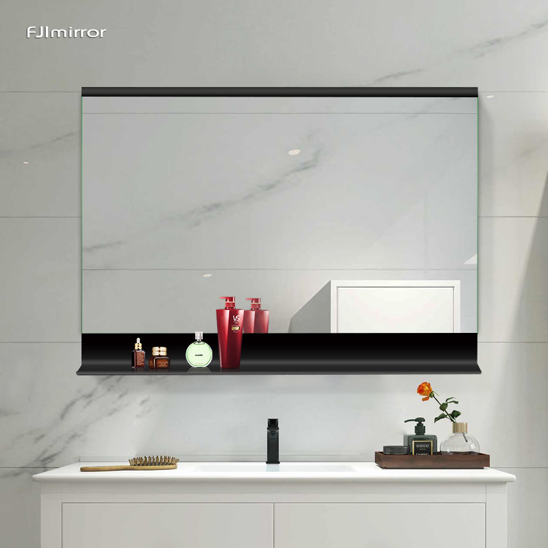 Light lavish bathroom Bathroom Mirror Wall-mounted Wall-mounted Toilet Makeup Room Mirror Patch Wall Storage Bathroom Mirror with shelves