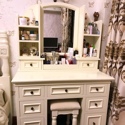 American Dressing Table Bedroom Solid Wood Desk One Net Red