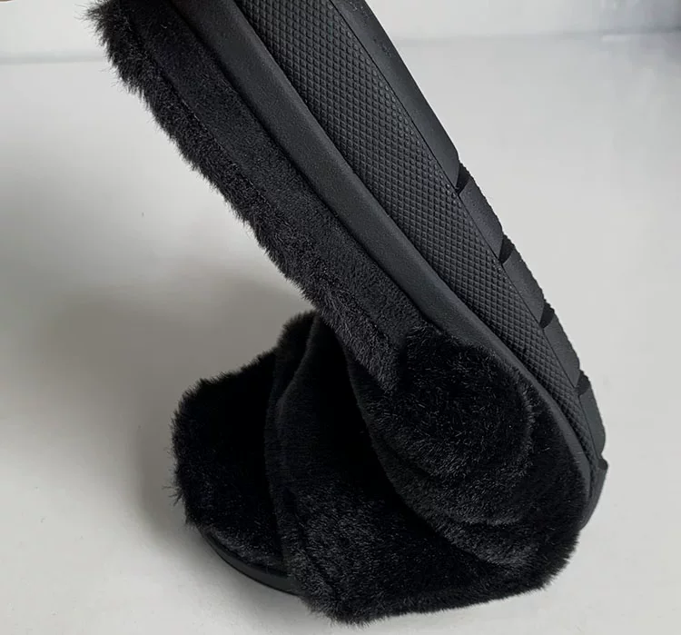 Comfortable suede keep warm slippers with a strap, Korean style, plus size