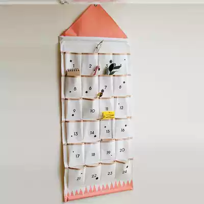 Kindergarten comb bag cute baby children storage bag wall cartoon multi-grid waterproof canvas sundries thickened