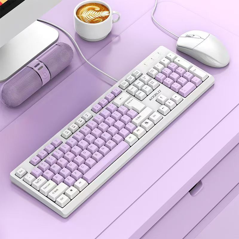 Wired Keyboard and Mouse Set for Desktop Computers and Laptops, Silent, Office-Specific, High-Quality, Universal Model
