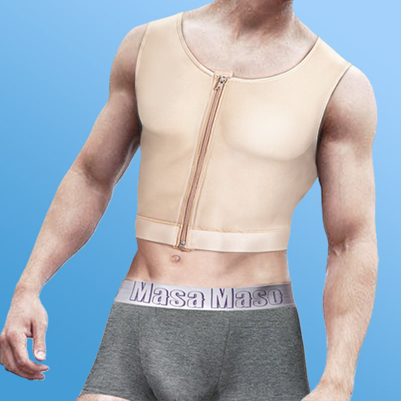 Men's post-surgical pressure clothing, chest shapewear, elastic cover, back, waist, burns, scars, etc