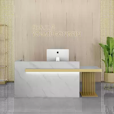 Clothing point bar, cash register counter, shop beauty salon, small front desk, reception desk counter, European-style simple imitation marble