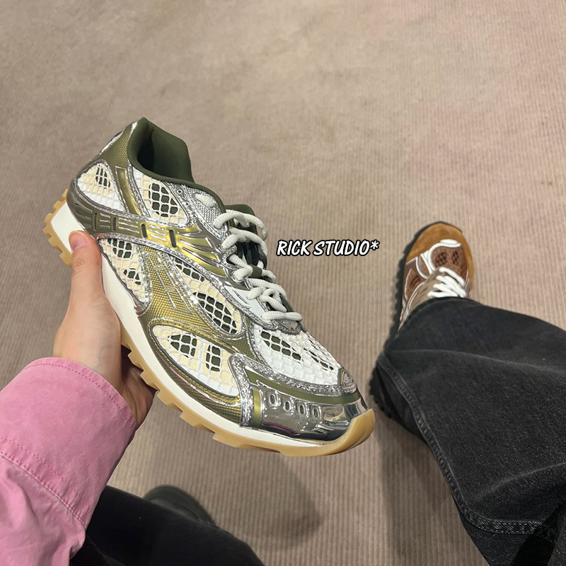 【Custom-Made】Wang Yibo's Same Style Bv Aw Silver Casual Sneakers for Men and Women, Height-Increasing Thick-Soled Dad Shoes
