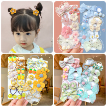 Child leather gluten without injury Elastic Good Butterfly Knot Headwear Rubber Fascia Girl Zou Rope Mesh Red Flowers Hair Ring