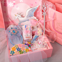 Little girl hair accessories set high-end childrens day performance accessories birthday gift Frozen headdress gift box