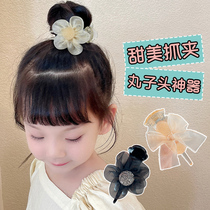 Children catch the Divine Instrumental Pellet Head Acrylic Hair Clip Rear Brain Spoon Pan Hair Clip Girl Flowers Hair Card Hairpin Clip Hair Accessories