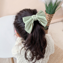 Childrens satin bow hairclip Princess cute top clip hairpin parent-child hair accessory girl head clip headdress