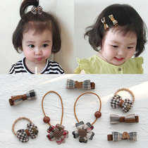 Tie hair leather band Hairband bow hairclip baby headdress Korean little girl hair card hair accessories side clip