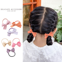 Child leather fascia female zazid bow tie head decoration without injury hair head rope elastic good baby za small puckled hair ring haircut