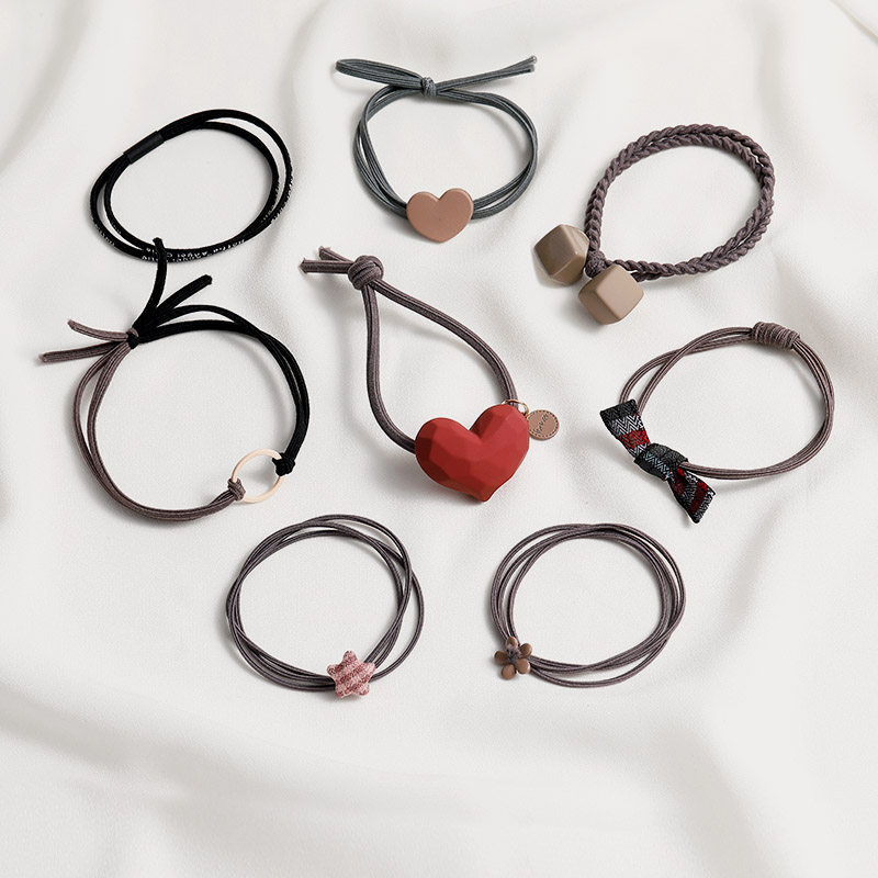 Rubber Fascia Hair South Korea Nets Red Leather Gluten Girl Hair Ring Jane Around Girl Little Girl Loving Hair Accessories Hair Ring