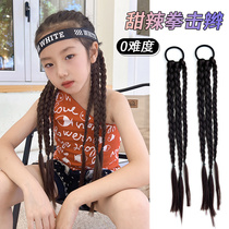 Child Boxing Braid Strap Type Horsetail Wig Braid Little Girl Dirty Dirty Braid Emulated Twist Braids Red Fish Bone Braid